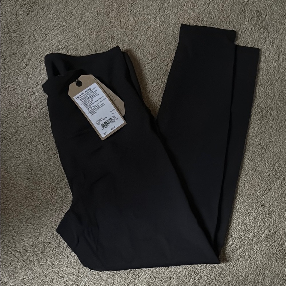 NWT womens size L Prana Black Leggings 7/8 layna